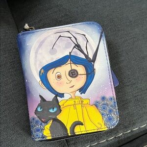 Loungefly Coraline Yellow and Blue Zip Wallet